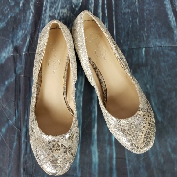 Jessica Simpson Shoes - Jessica Simpson Shiny Faux Snake Flats Size 9.5 Jessica Simpson Shoes - Jessica Simpson Shiny Faux Snake Flats Size 9.5